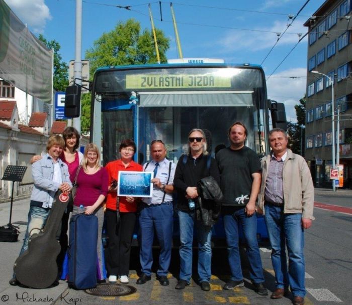 Синий троллейбус в Брно